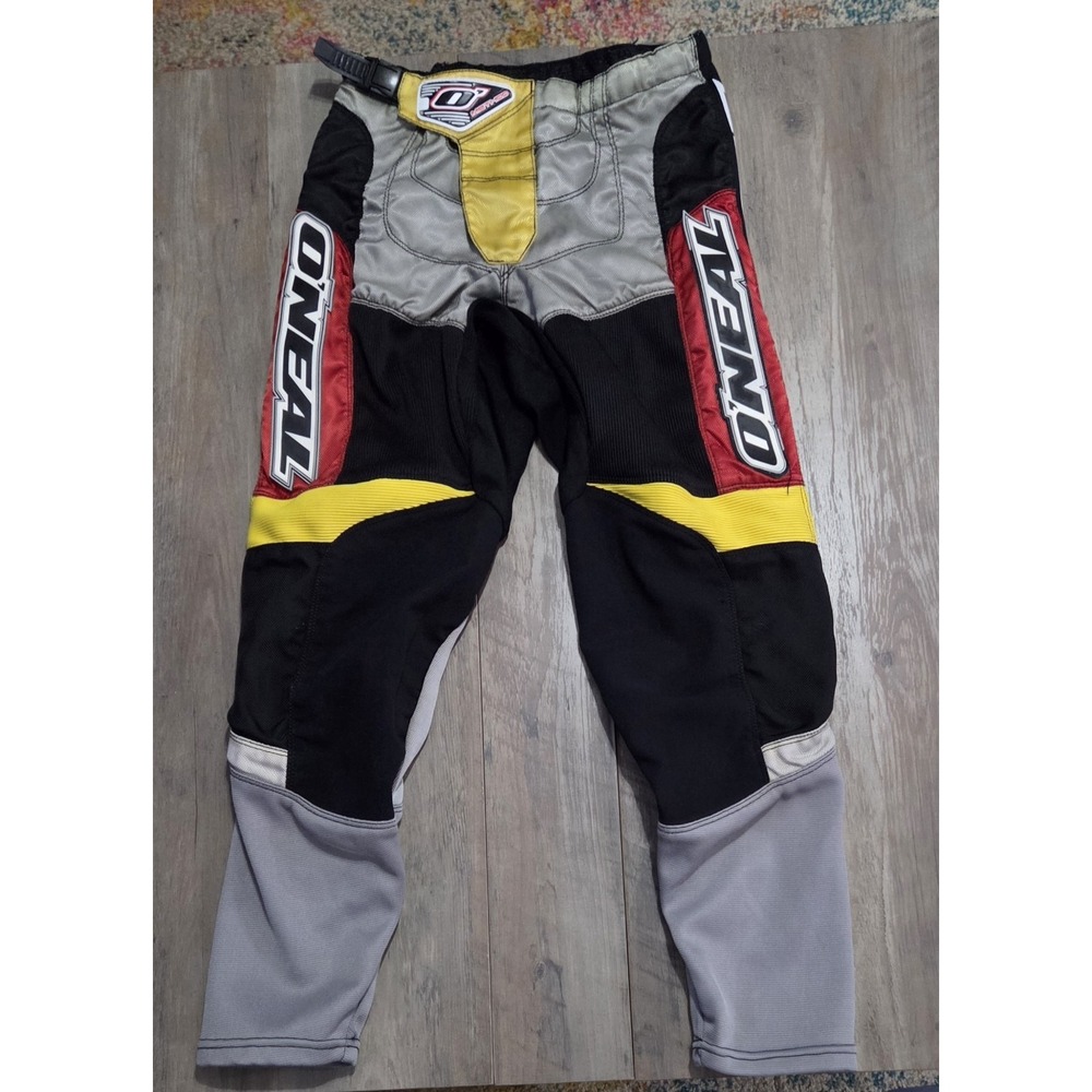 O'Neal Motorcross Dirt Bike Black Yellow Gray Red Durable Pants Youth 28